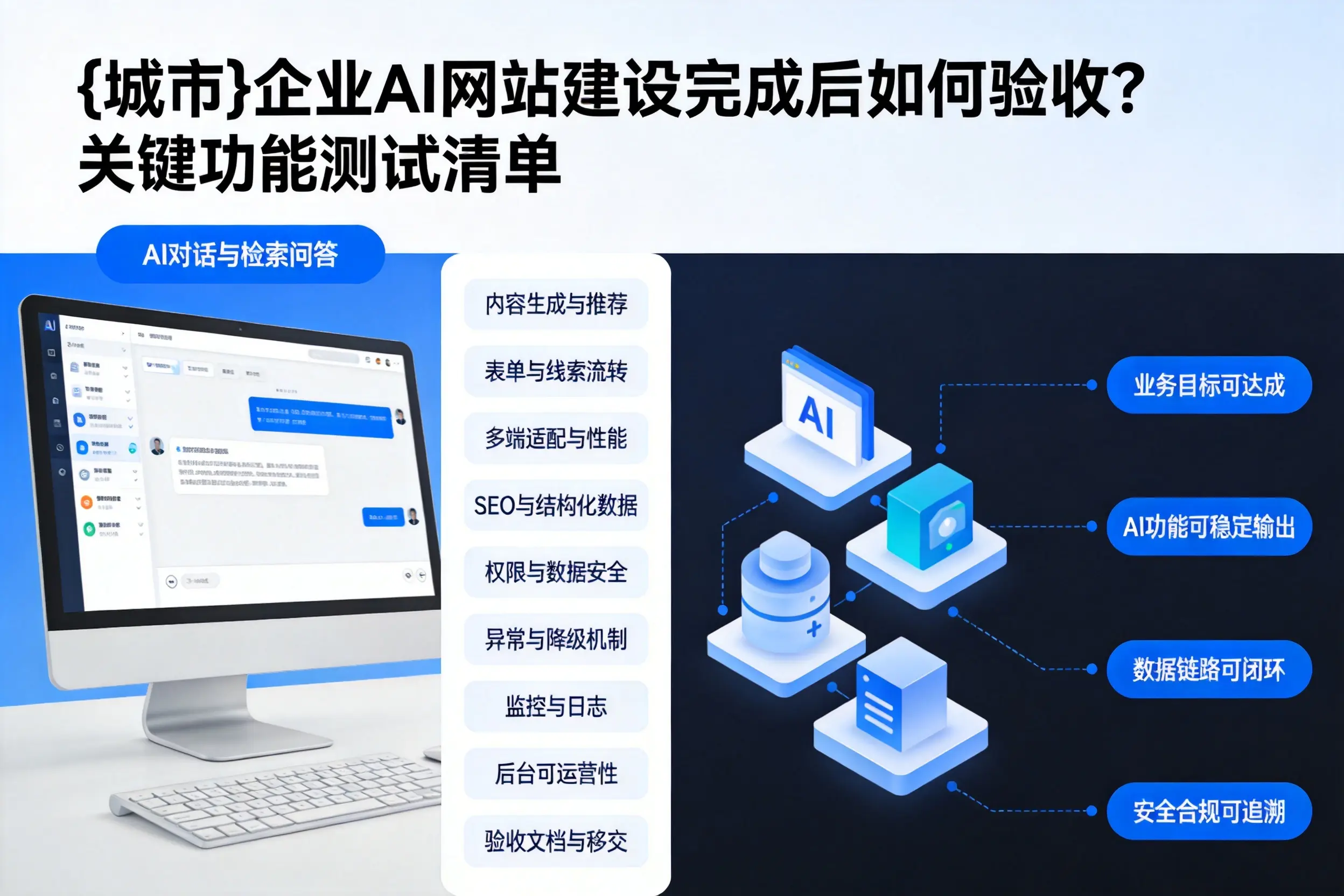 阿勒泰企业AI网站建设完成后如何验收？关键功能测试清单