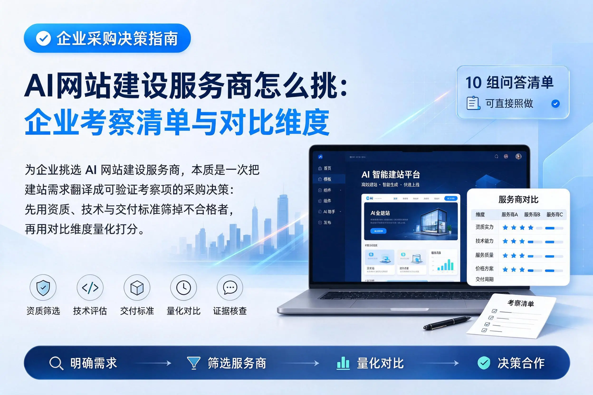 AI网站建设服务商怎么挑：阿勒泰企业考察清单与对比维度