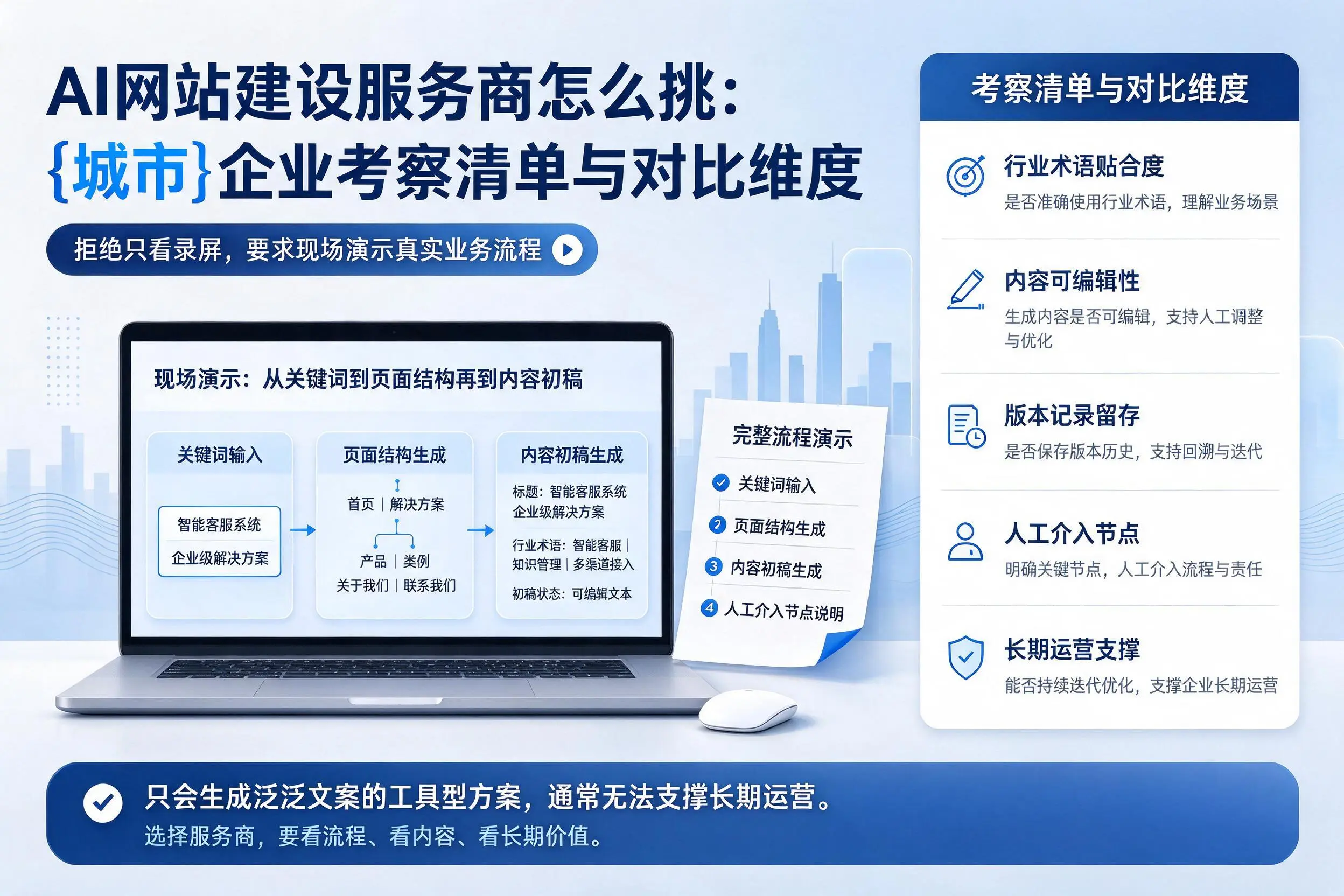 AI网站建设服务商怎么挑：阿勒泰企业考察清单与对比维度