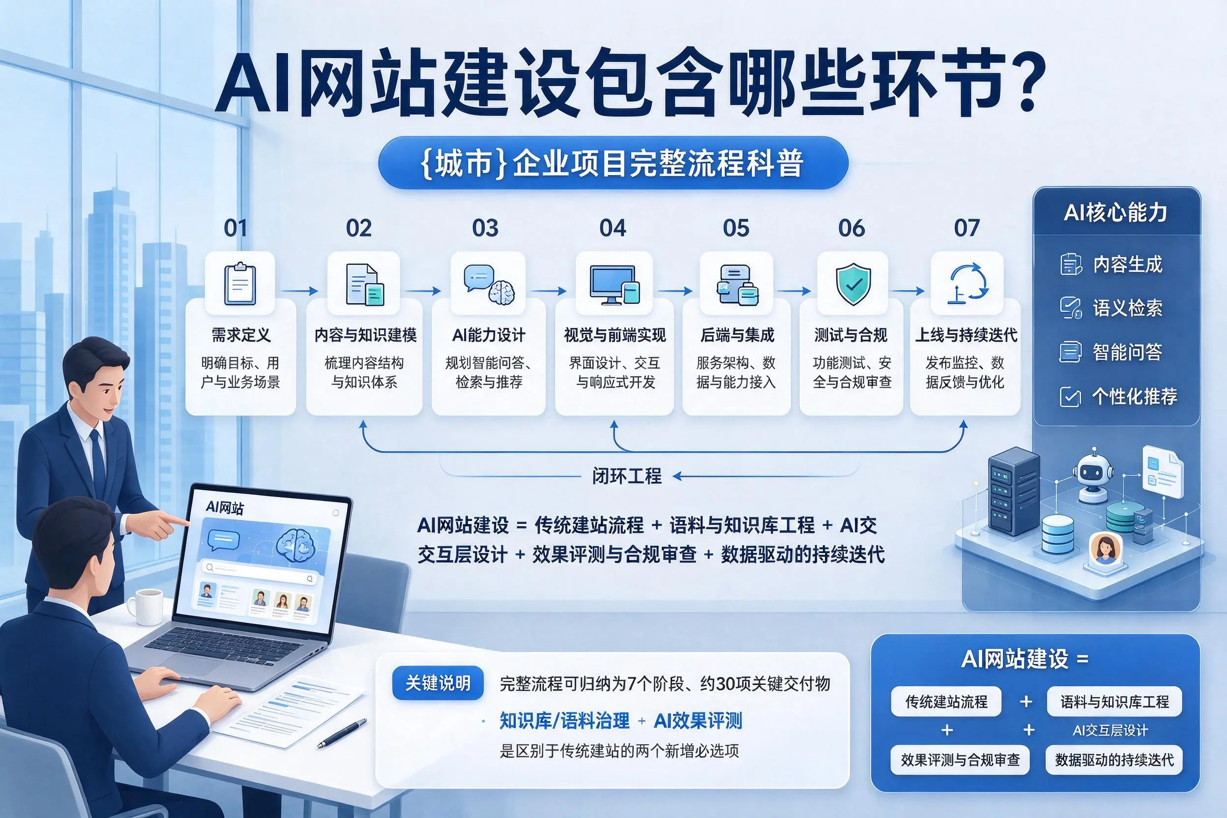 AI网站建设包含哪些环节？阿勒泰企业项目完整流程科普