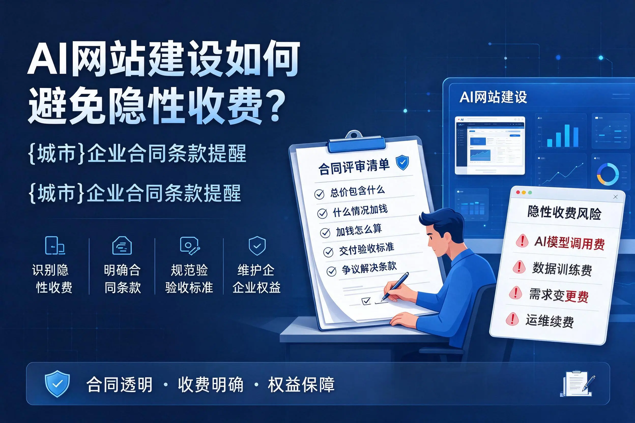 AI网站建设如何避免隐性收费？阿勒泰企业合同条款提醒